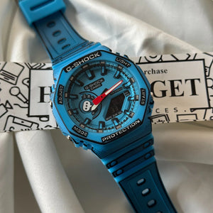 GShock-GA-2100MNG Blue (Analog Digital Watch)