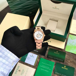 Rolex SkyDweller Rosegold White Dial Automatic Mens Watch