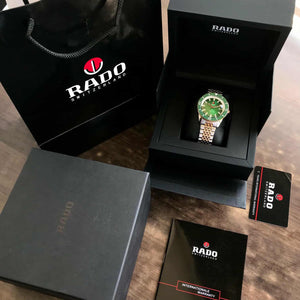 Rado Captain Cook Japanese Two Tone Green Dial Automatic Mens Watch