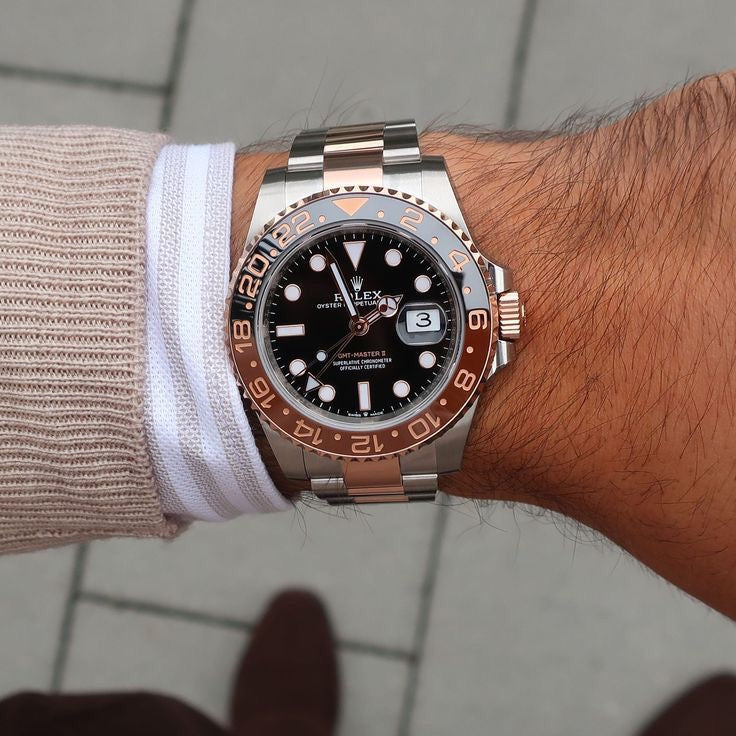 Rolex GMT Master || Two Tone Black Dial Japanese Automatic Mens Watch