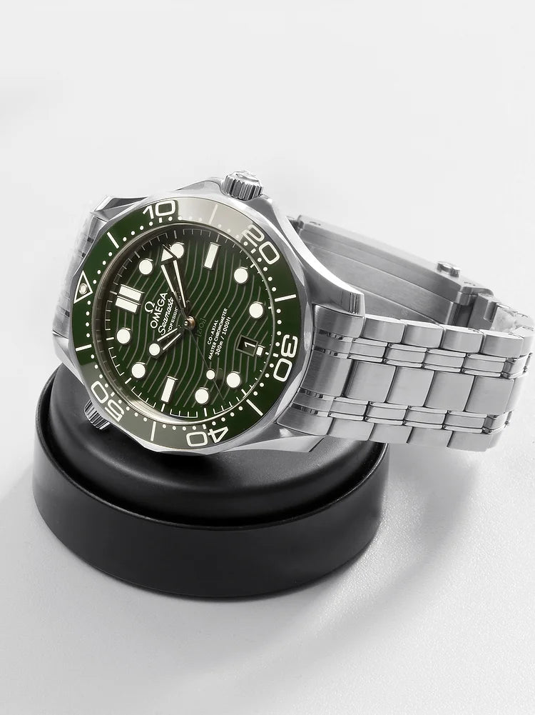 Omega Seamaster Diver 300M Green Dial Steel Bracelet Men's Watch