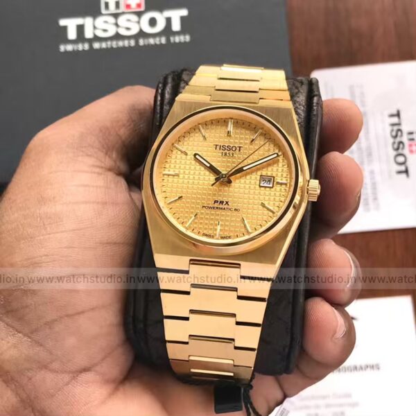 Tissot PRX Powermatic 80 Gold Tone Automatic Mens Watch