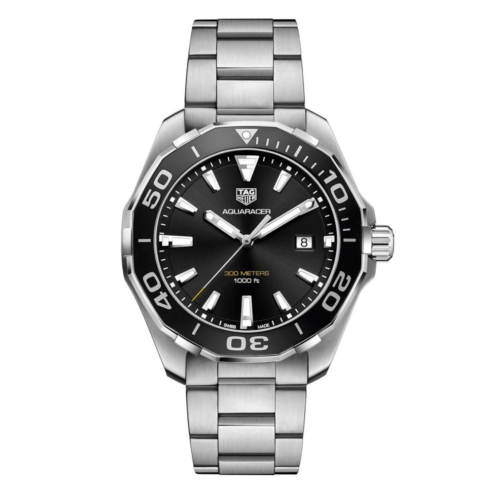 Tag Heuer Aquaracer Stainless Steel Black Dial 300M Automatic Mens Watch