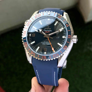 Omega Seamster CoAxial Superocean GMT Swiss Automatic Blue Mens Watch