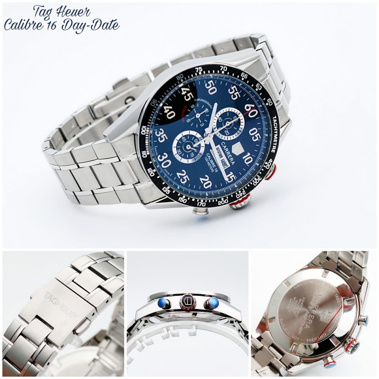 Tag Heuer Carrera Day Date Automatic Chronograph 43mm Mens Watch CV2A1V.BA0738 — zoomed view