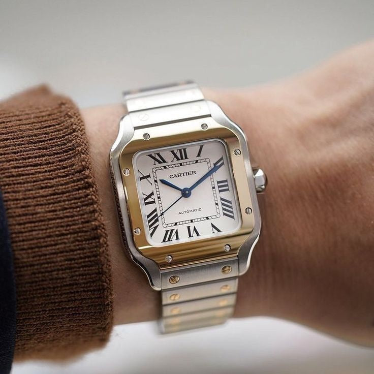 Cartier Santos De Japanese Pure Two Tone Automatic Mens Watch