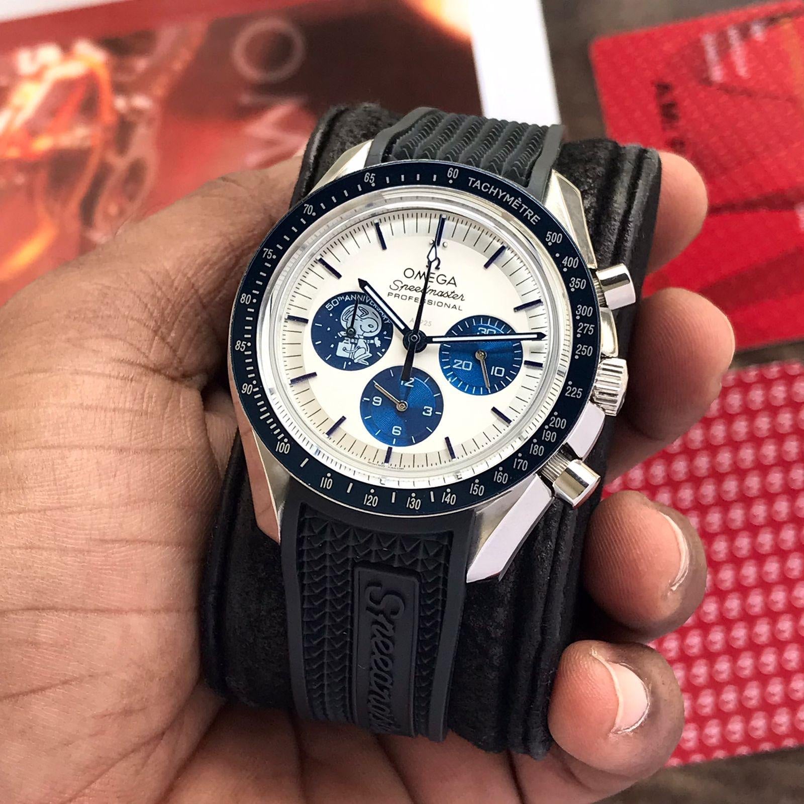 Omega Apollo 50th Anniversary Black Rubber Strap Limited Edition Men’s Watch