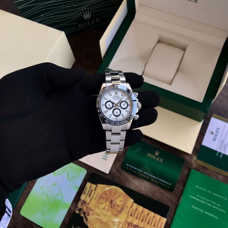 Rolex Daytona Panda Stainless Steel White Dial Japanese Master Quality Automatic Men’s Watch