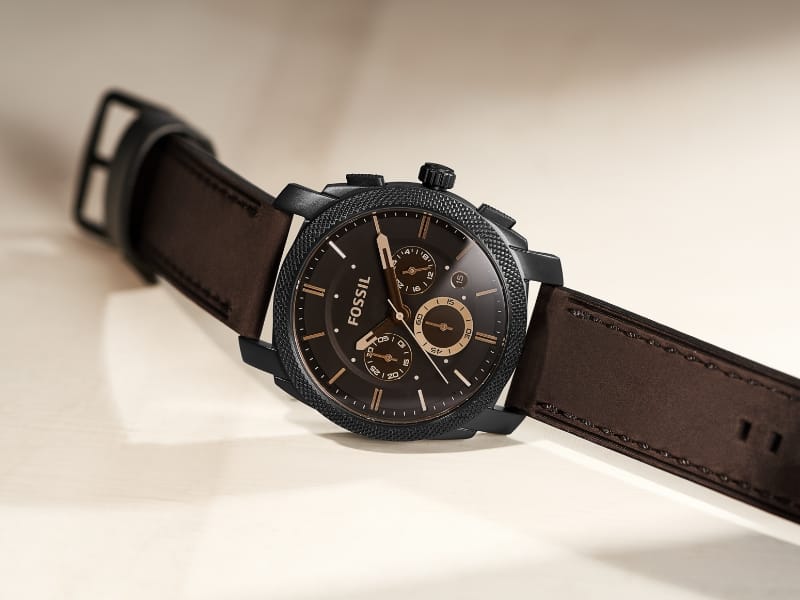 Fossil Brown Chronograph Leather Belt Watch For Men's
