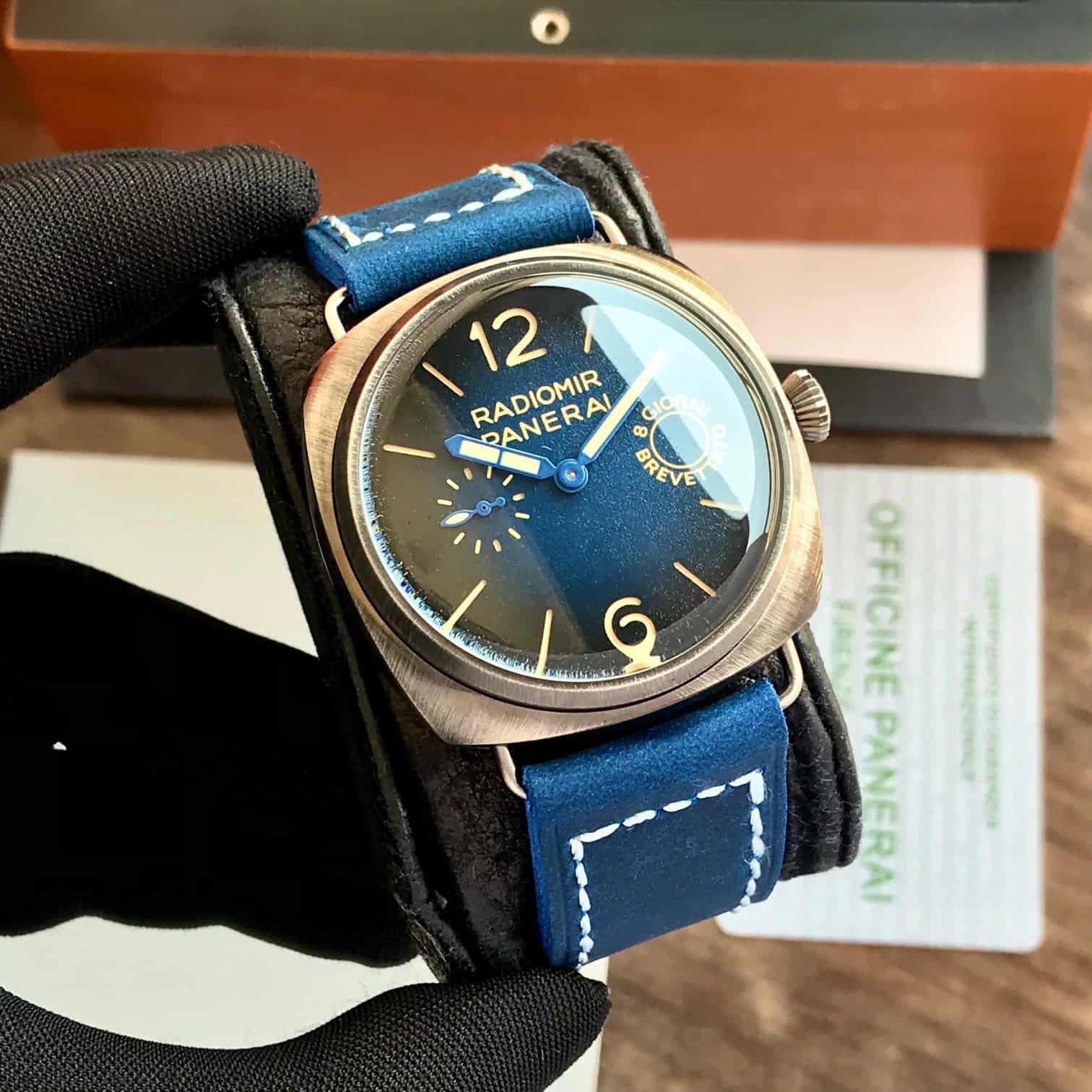 The new Panerai Radiomir Otto Giorni Swiss Made Blue Automatic Mens Watch