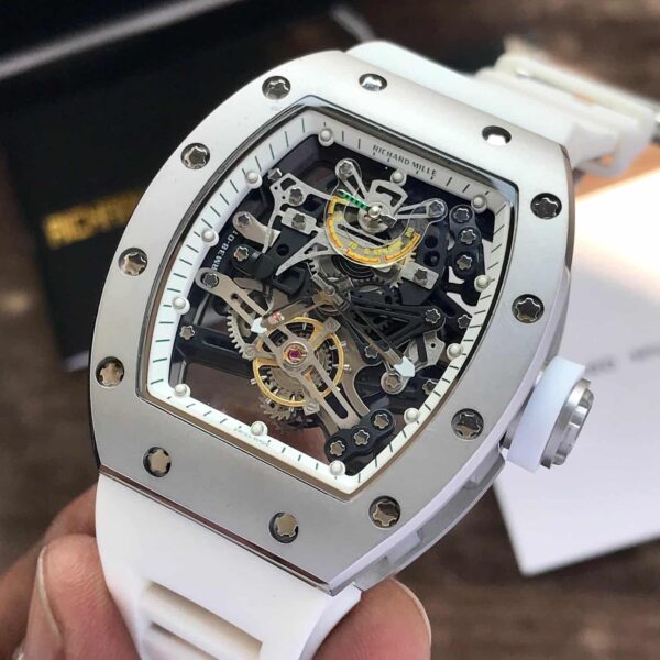 Richard Mille RM 057 Tourbillon Mens Watch White Skeleton Dial Automatic Mens Watch — zoomed view