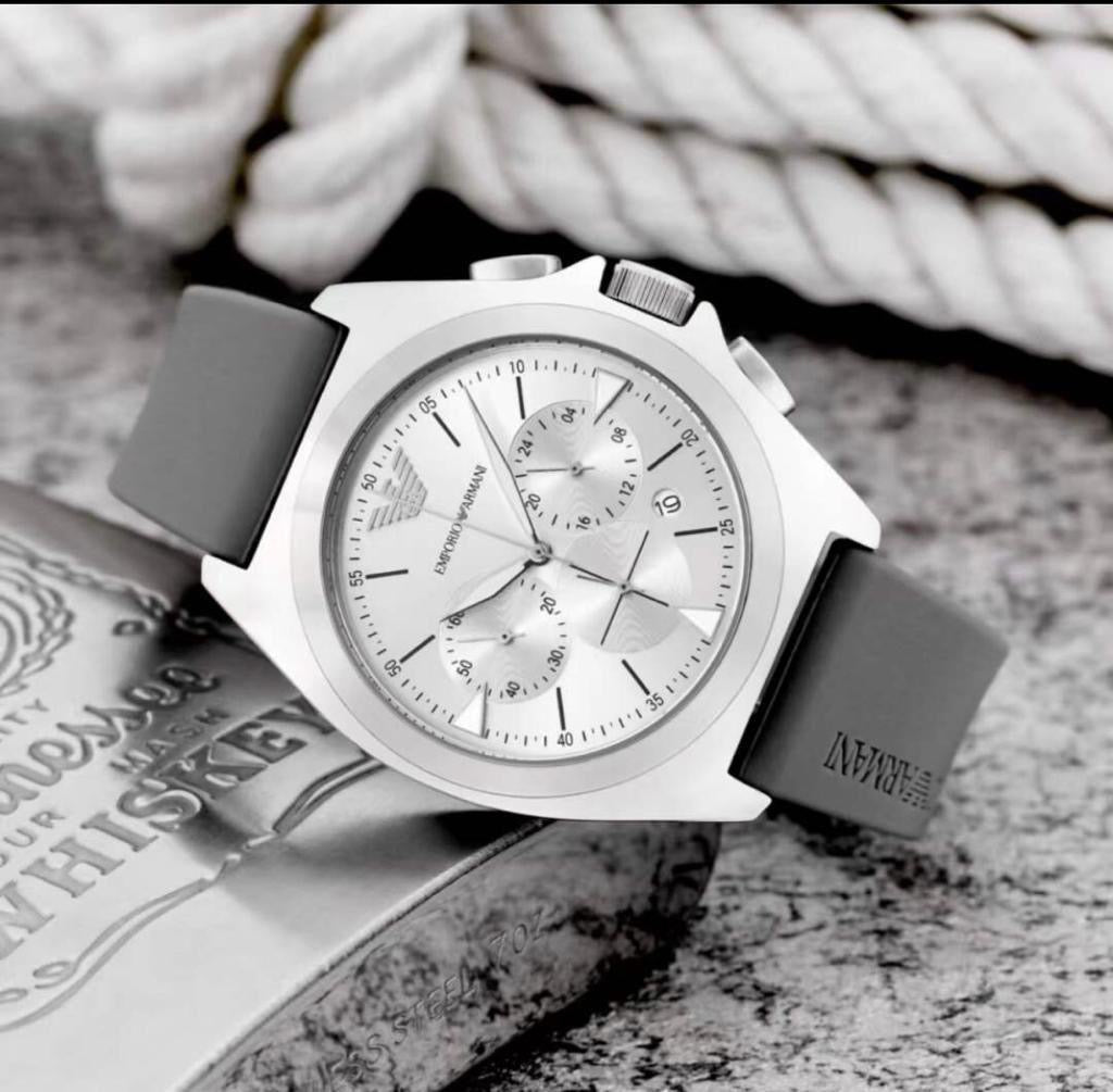 Mens Emporio Armani Watch Silicon Belt Gents — zoomed view