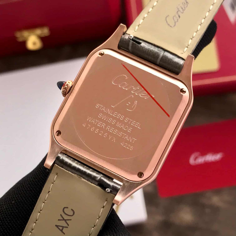 Cartier De Santos Dumont Premium RoseGold White Dial Unisex Watch