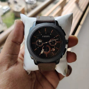 Fossil Brown Chronograph Leather Belt Watch For Men's