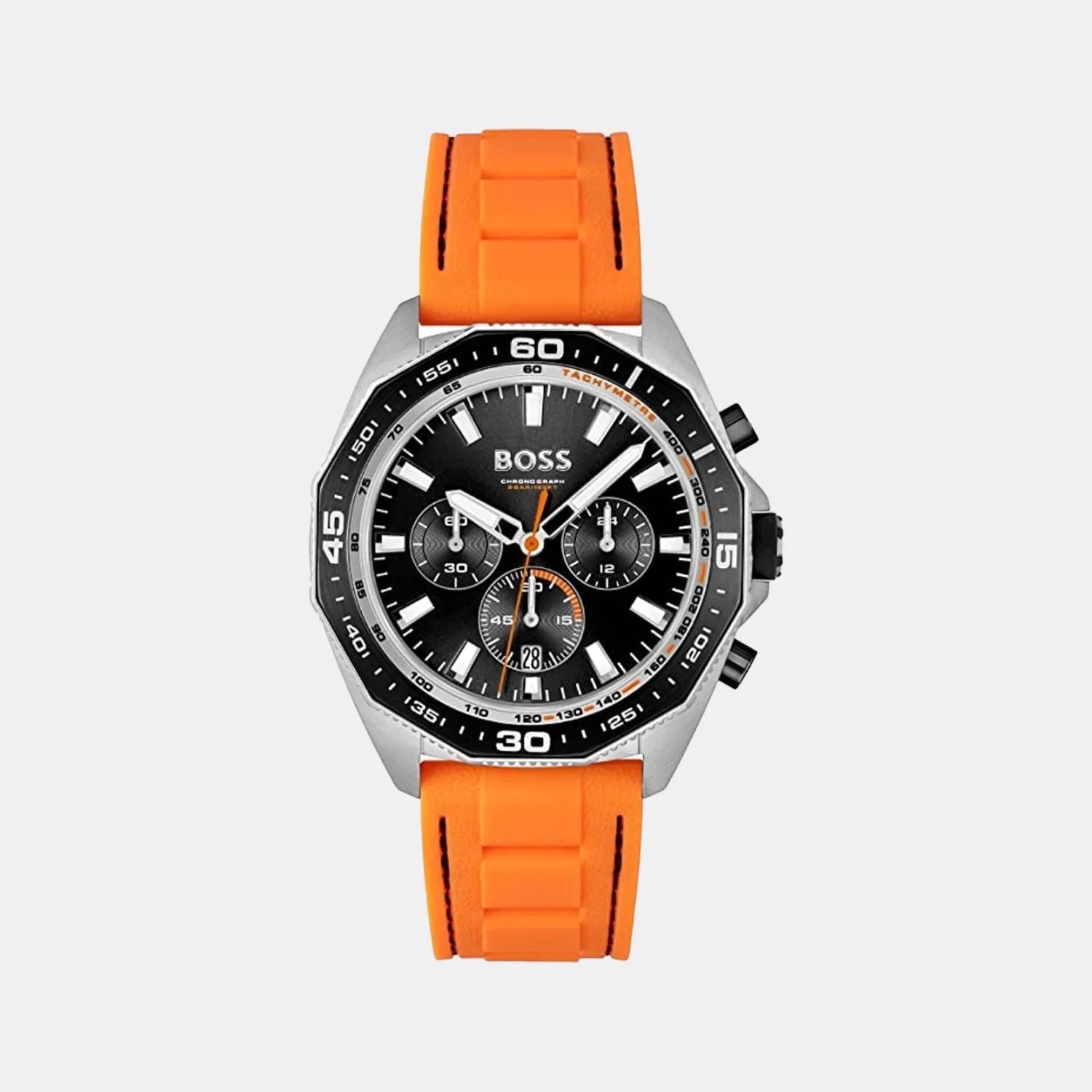 HUGO BOSS 1513970 Orange Silicon Men’s Watch — zoomed view