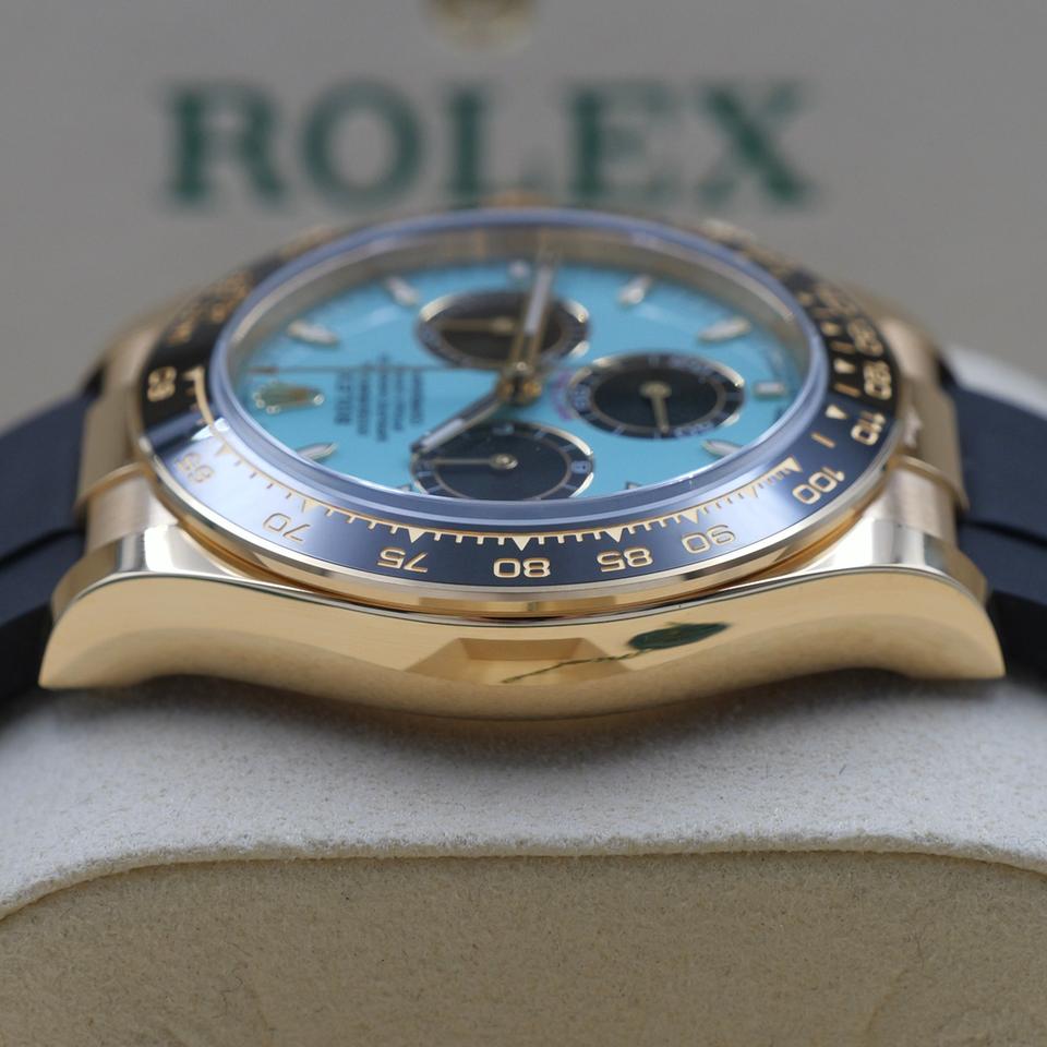 Men’s Rolex Cosmograph Daytona – Turquoise Blue & Black Dial, Yellow Gold