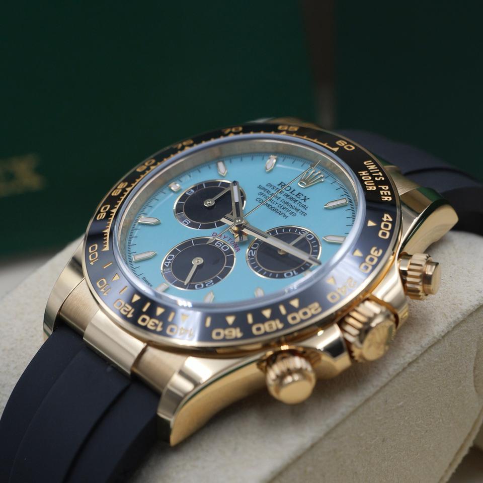 Men’s Rolex Cosmograph Daytona – Turquoise Blue & Black Dial, Yellow Gold