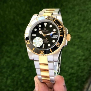 Rolex Submariner Two Tone Black Dail Japanese Automatic Mens Watch