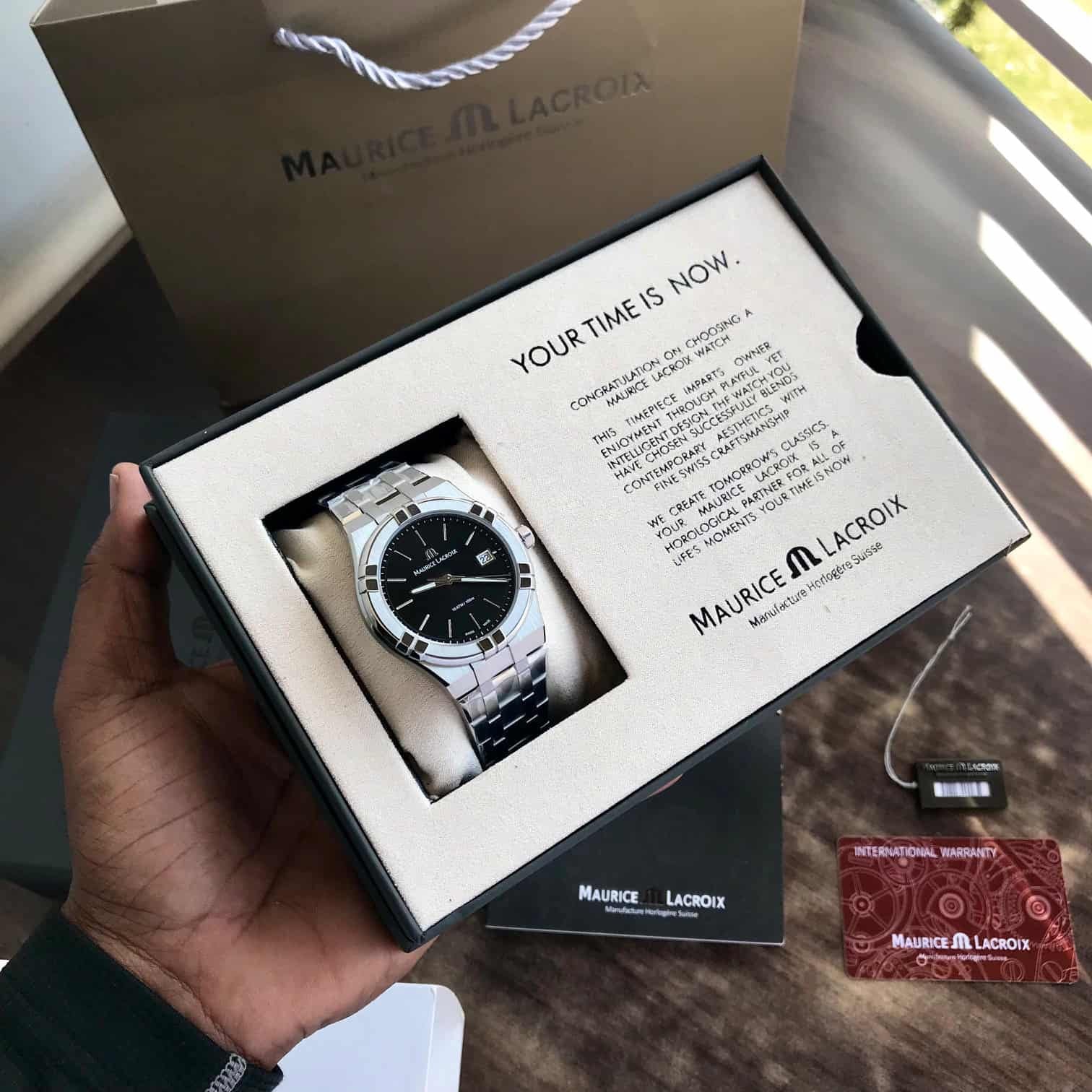 Maurice Lacroix Aikon Quartz 40mm Authentic Stainless Steel Black Dial
