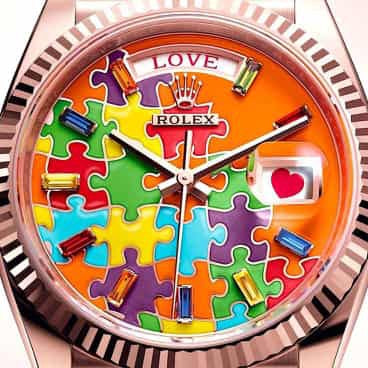 Rolex Day-Date Puzzle Dial Swiss Automatic Mens Watch