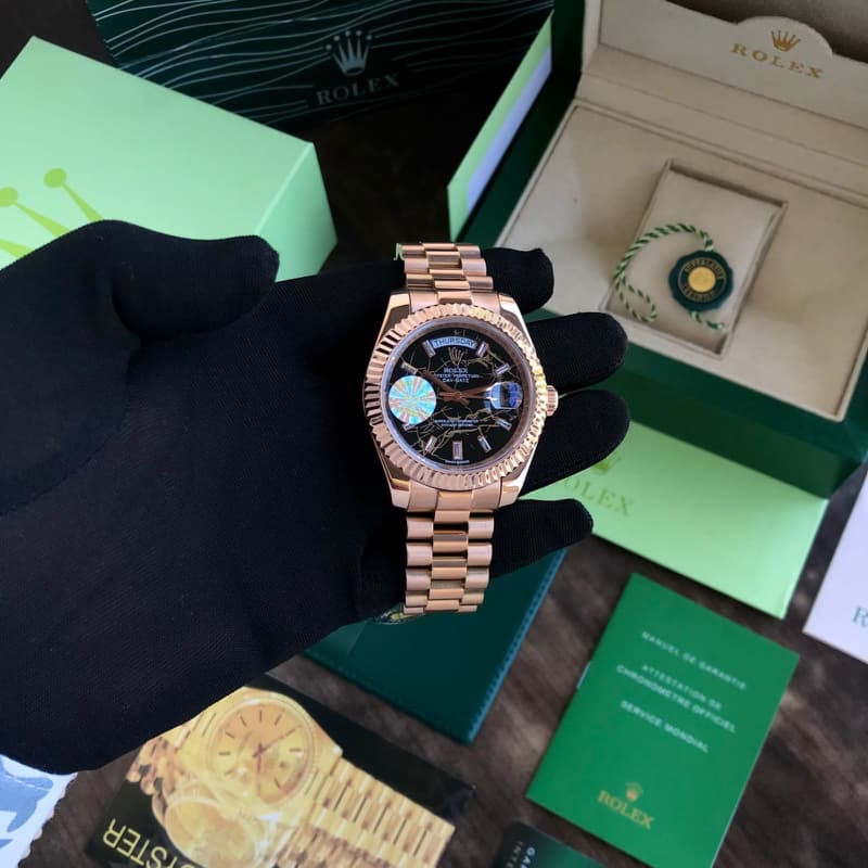 Rolex Day & Date 41 Rosegold Brown Dial Japanese Master Quality Automatic Mens Watch