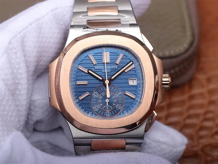 Patek Philippe Nautilus 5980 Chronograph Two Tone — zoomed view