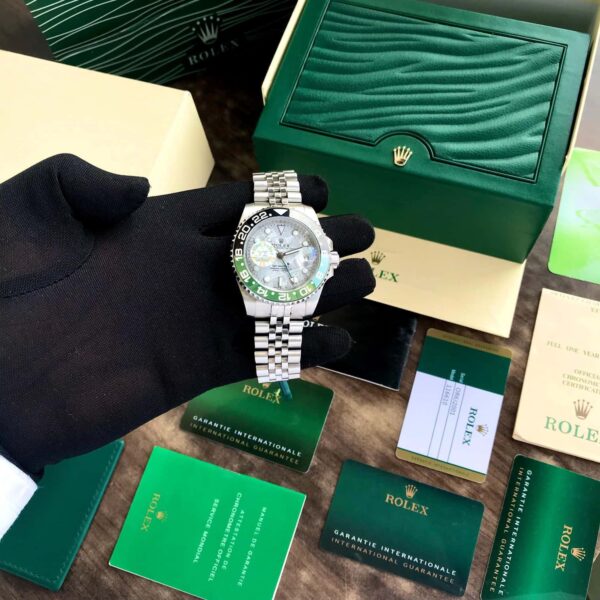 Rolex Date Just 41 Stainless Steel Swiss Automatic Jubli Chain Belt Mens Watch — zoomed view