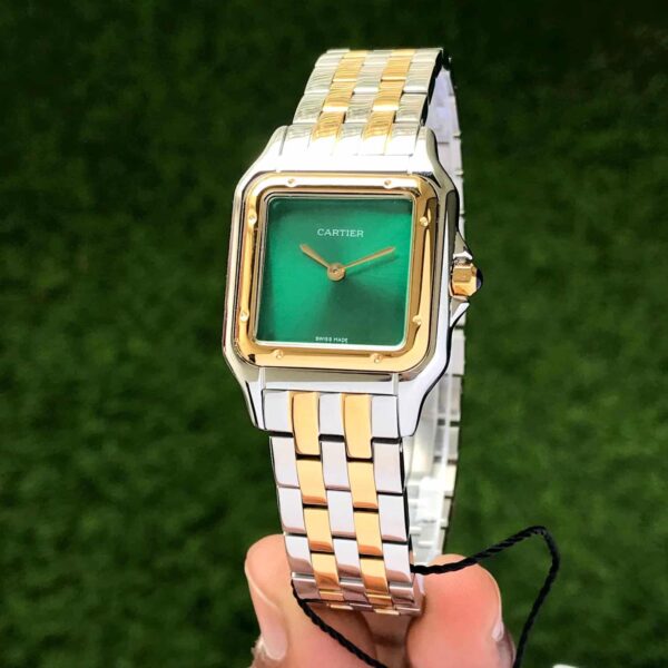 Cartier Santos De Premiums Two Tone Green Dial Women’s Watch