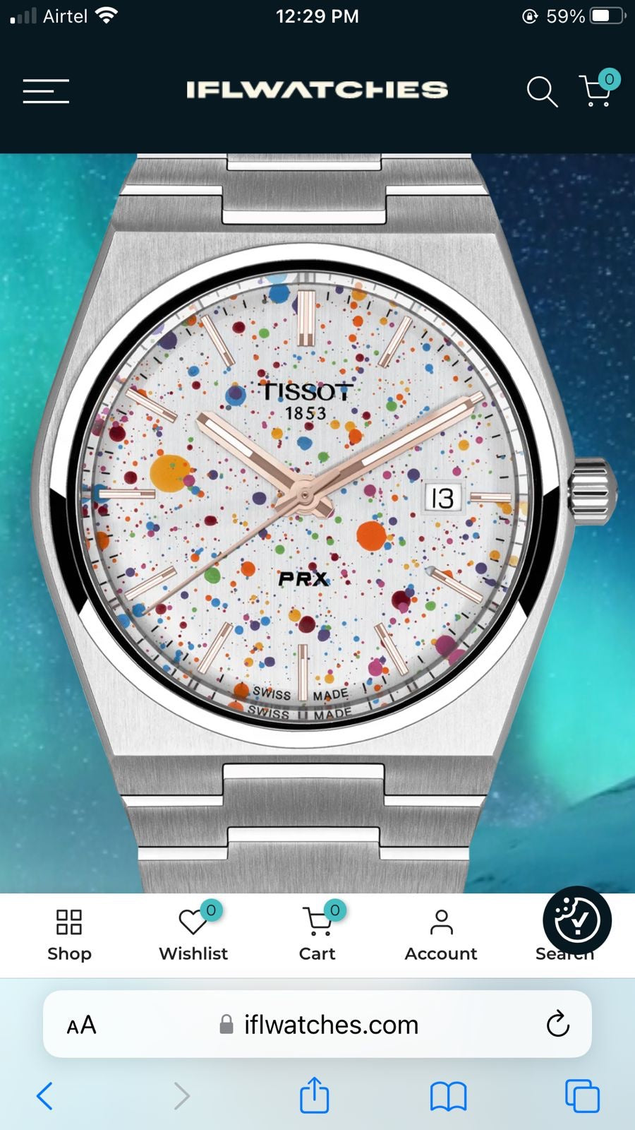 Tissot PRX Arctic Sky Dial Japanese Stainless Steel Men’s Watch