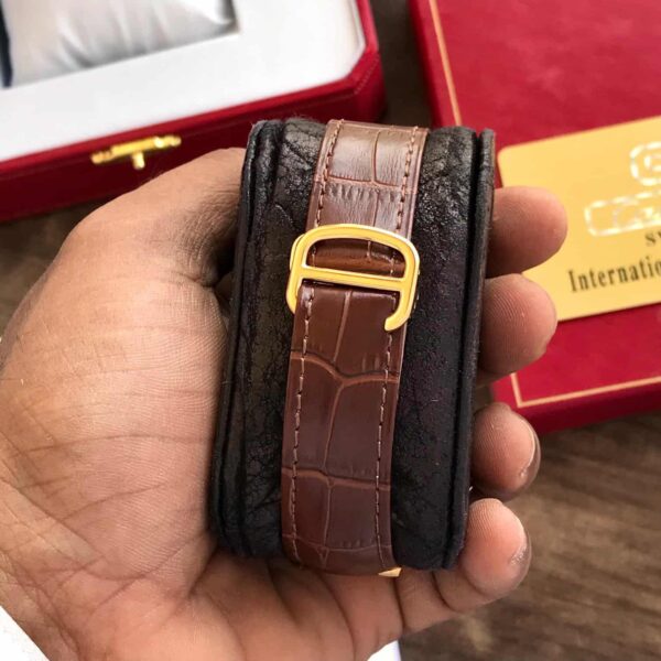 Cartier Ballon Bleu Japanese Automatic White Dial Brown Belt Mens Collection