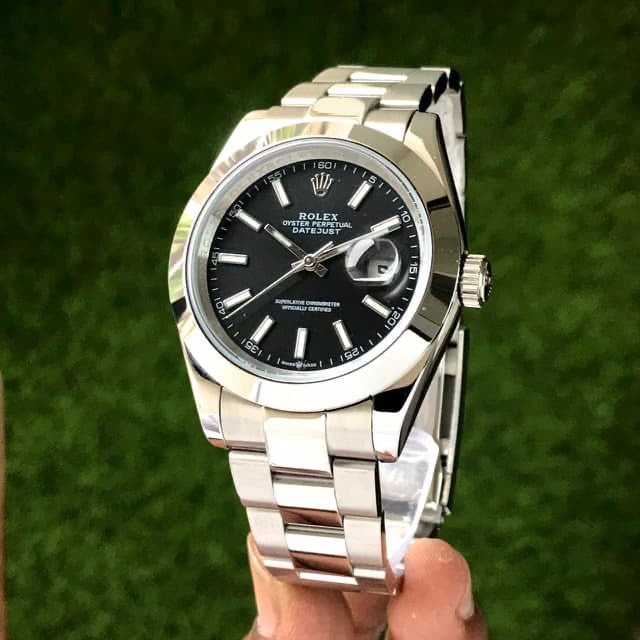 Rolex Daytona Date Just 41 Stainless Steel Silver Black Dial Automatic Master Quality Mens Watch