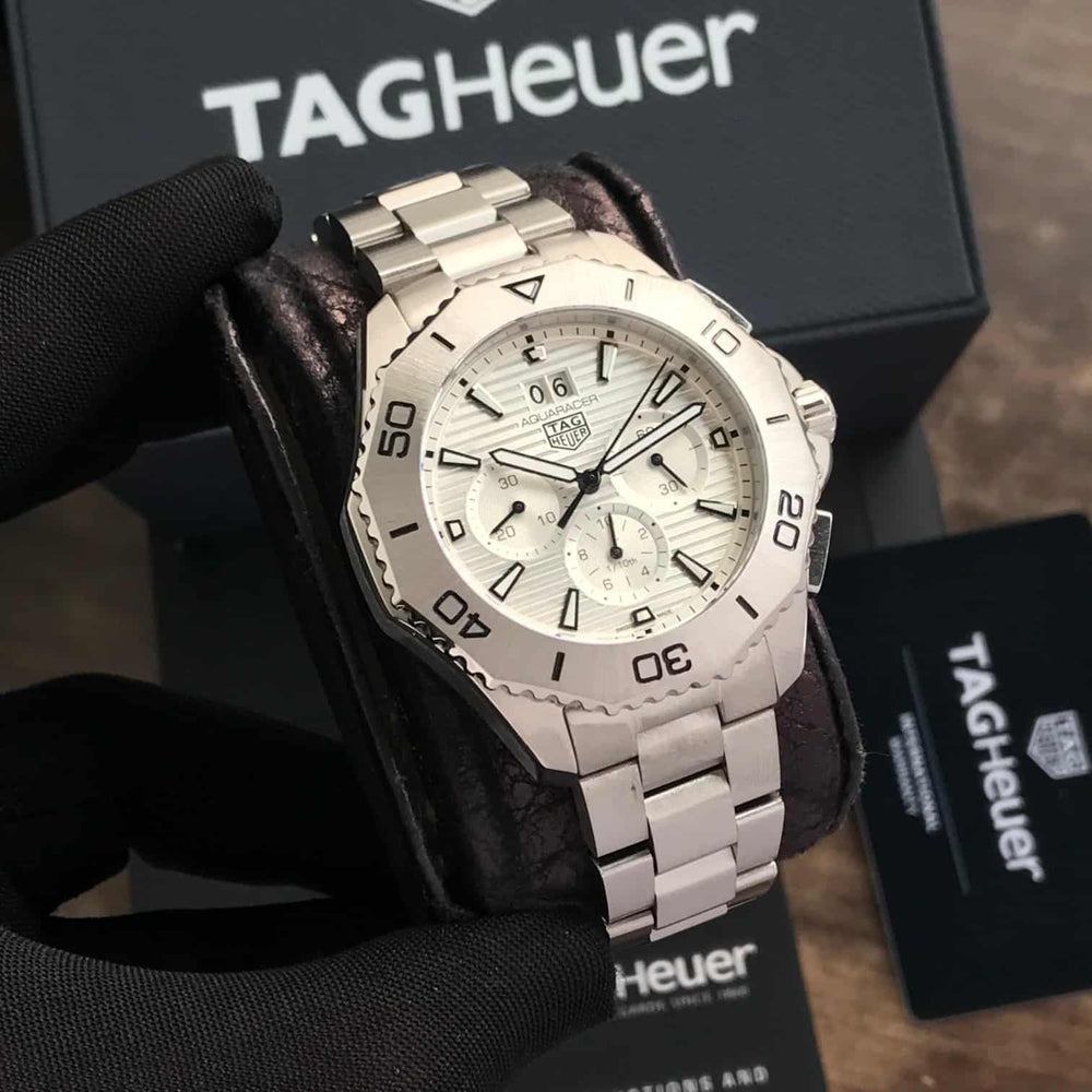TAG Heuer Aquaracer Professional 200 Date Chronograph’s White Dial Mens Watch