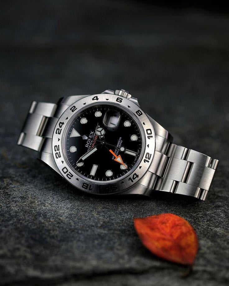 Rolex Explorer || Premiums Automatic Stainless Steel Black Dial Mens Watch — zoomed view