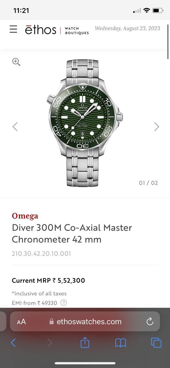 Omega Co-Axial Master Chronometer 42mm Swiss ETA Movement Men’s Watch