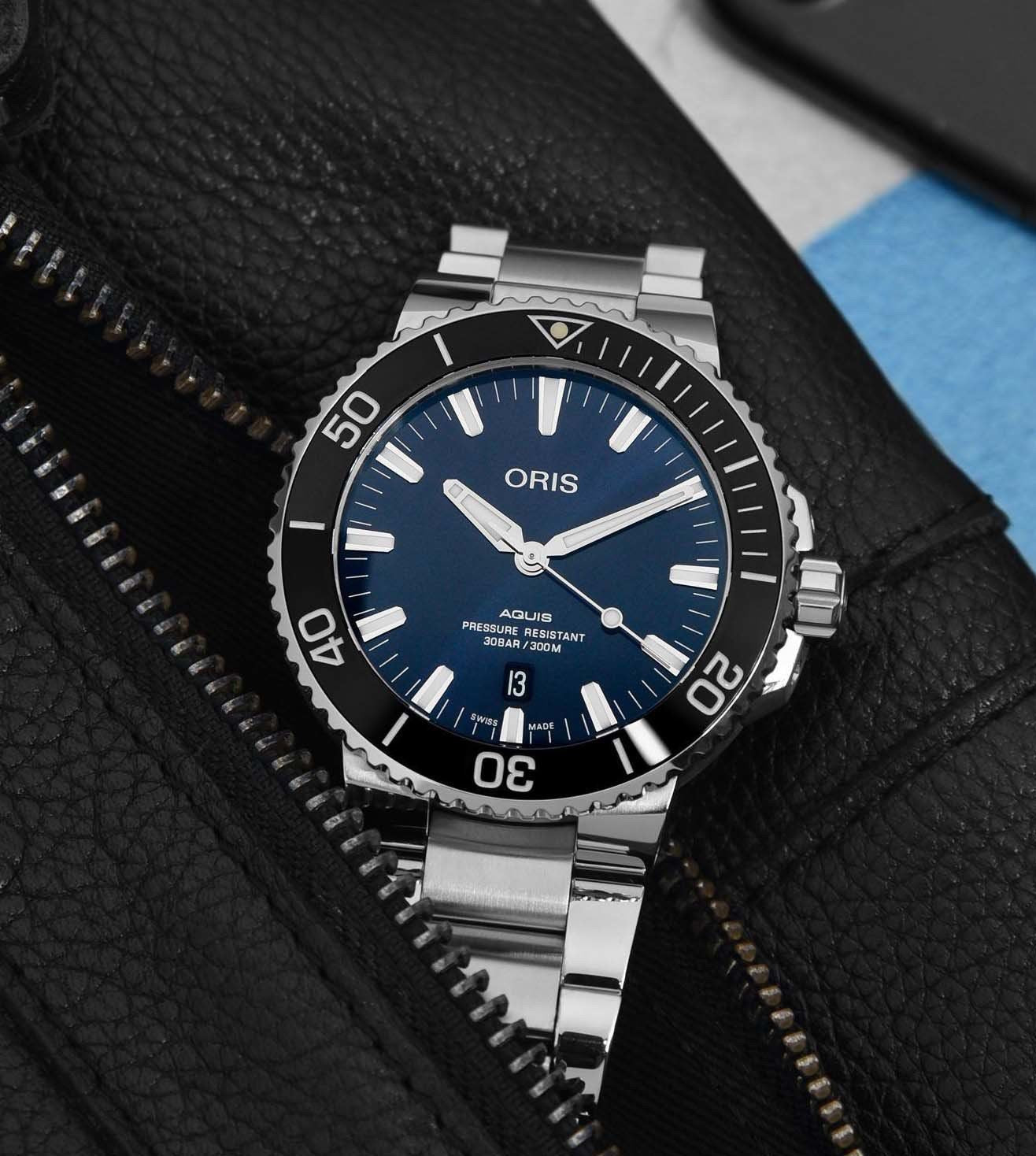 Oris Aquis Date Authentic Automatic Silver Blue Men’s Watch