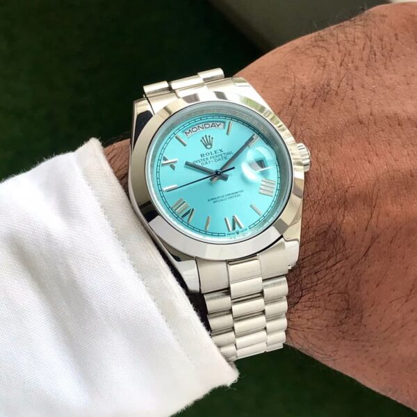 Rolex Day Date 41 Stainless Steel Sky Blue Dial Japanese Master Quality Men’s Watch