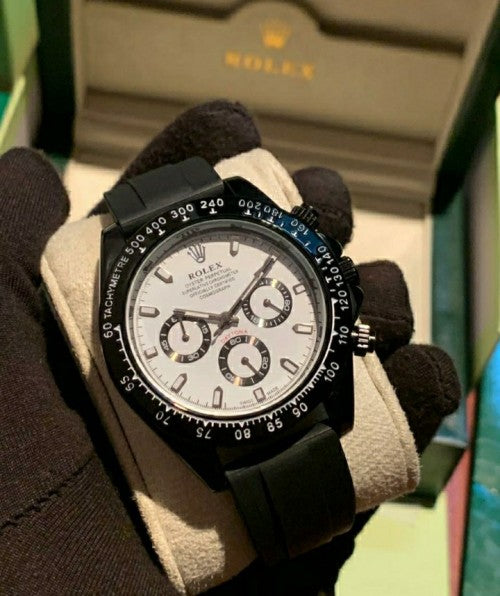 Rolex Daytona RL106 White Dial Black Chain