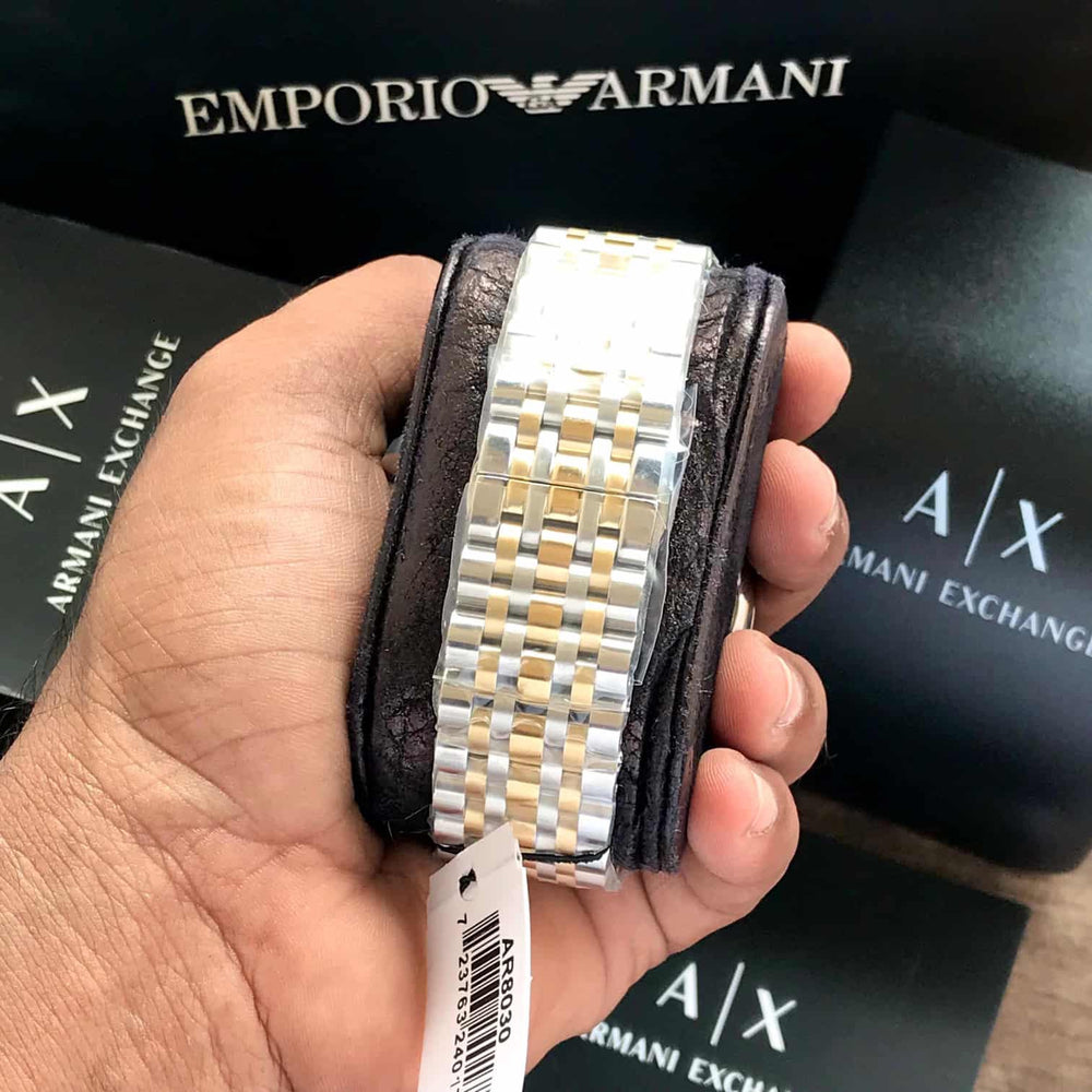Emporio Armani AR6088 Two Tone Chronograph Mens Watch