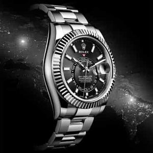Rolex SkyDweller Stainless Steel Black Dial & Oyster Chain Strap Japanese Automatic Master Quality Men’s Watch