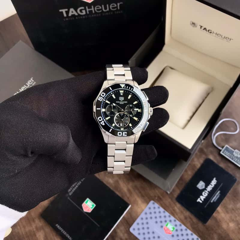 Tag Heuer Aquaracer Stainless Steel Black Dial Master Quality Mens Watch