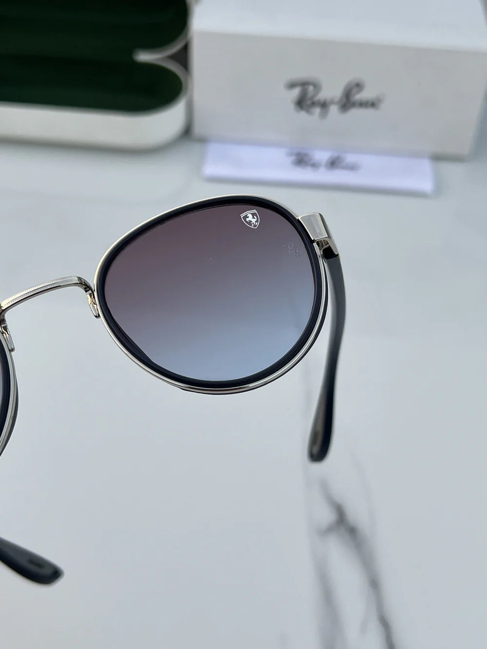 Ray Ban #2 METAL SILVER BLUE UV-400 SUNGLASSES
