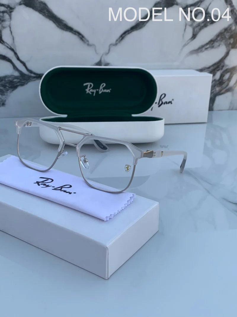 Ray Ban METAL WHITE BLUE CUT UV-400 SUNGLASSES