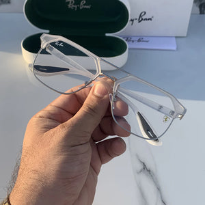 Ray Ban METAL WHITE BLUE CUT UV-400 SUNGLASSES