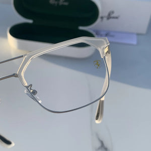 Ray Ban METAL WHITE BLUE CUT UV-400 SUNGLASSES