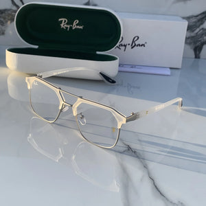 Ray Ban METAL WHITE BLUE CUT UV-400 SUNGLASSES