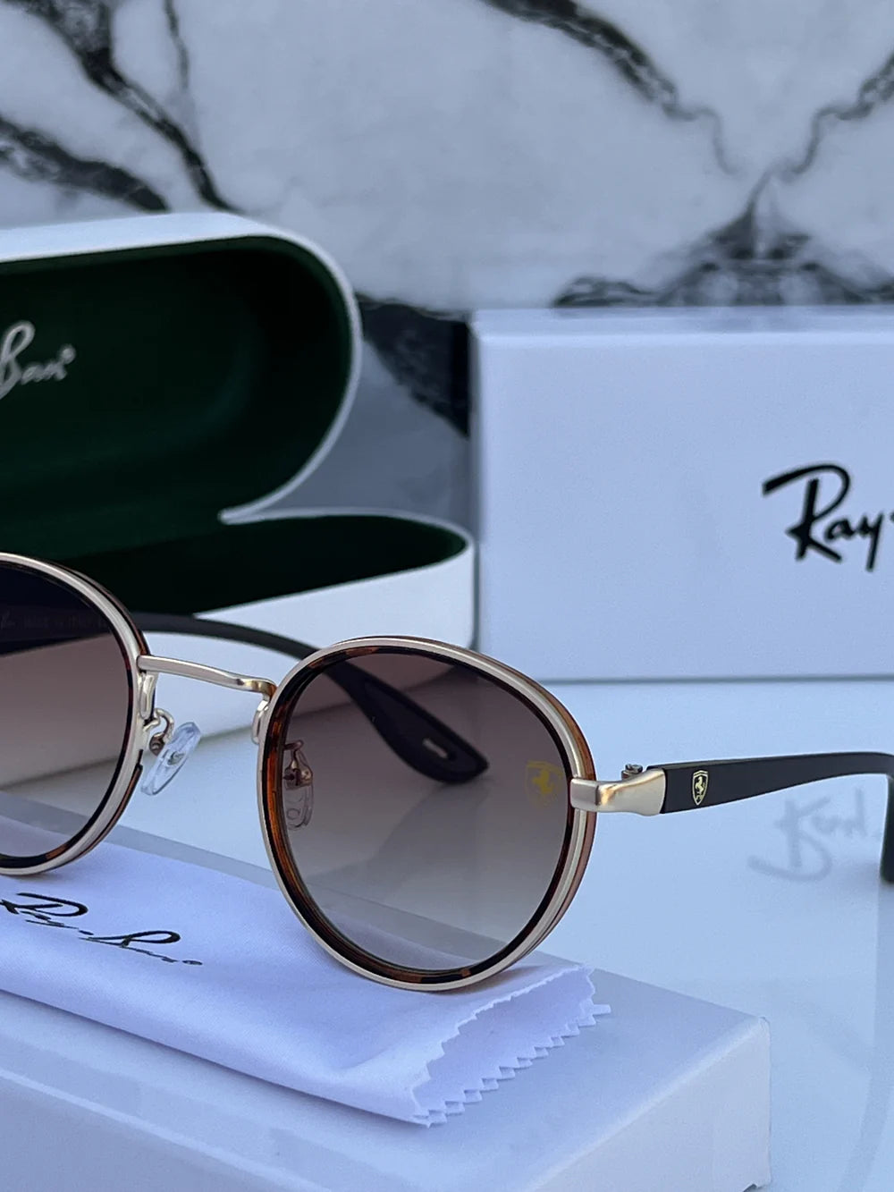 Ray ban  METAL GOLD TIGER BROWN UV-400 SUNGLASSES