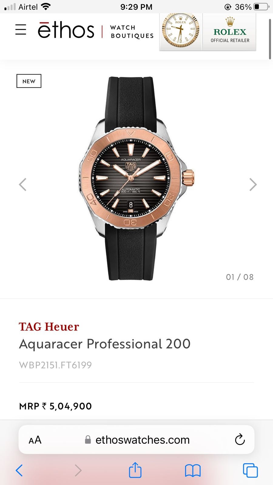 TAG Heuer Aquaracer Professional 200 Calibre Automatic Men’s Watch