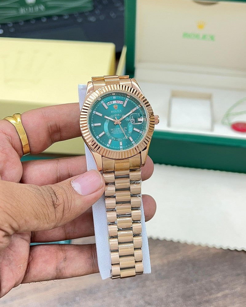 Rolex Stainles SKY-DWELLER Green DIAL Steel  Automatic