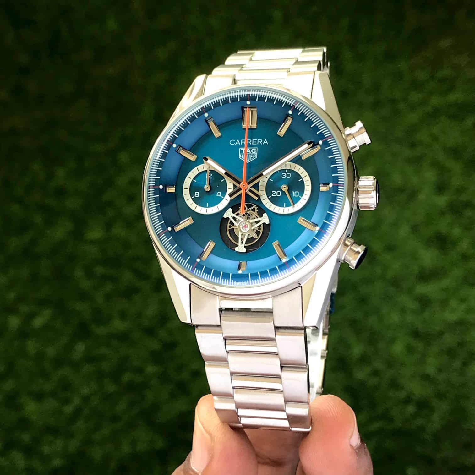 Tag Heuer Carrera Tourbillon Japanese Stainless Steel Blue Dial Men’s Watch