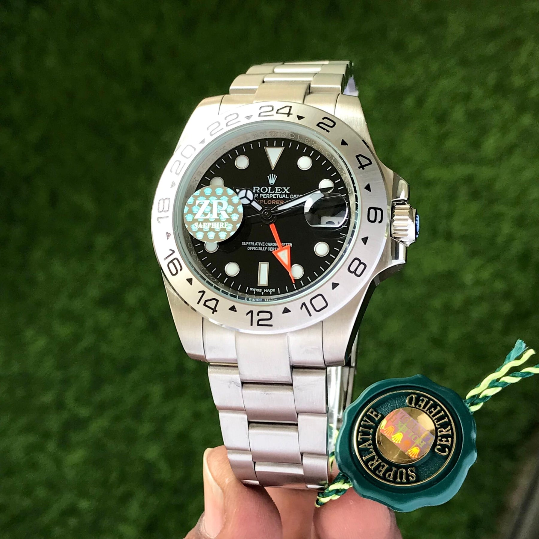 Rolex Explorer || Premiums Automatic Stainless Steel Black Dial Mens Watch — zoomed view